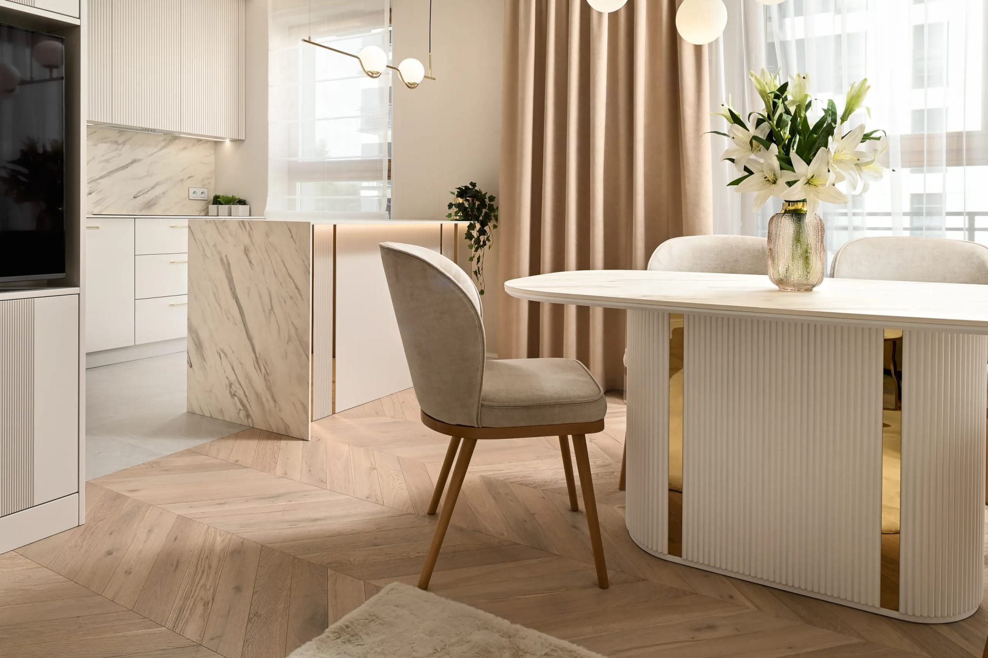 Creme Standard oak chevron, World of Floors